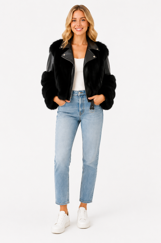 Gabriela - Chaqueta de piel de cuero de lujo