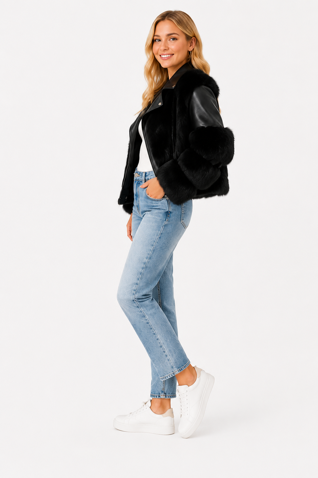 Gabriela - Chaqueta de piel de cuero de lujo