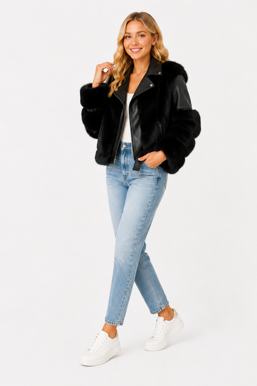 Gabriela - Chaqueta de piel de cuero de lujo
